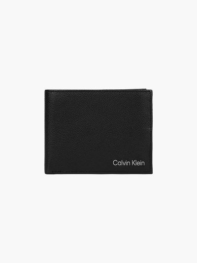 Calvin Klein Táskák & Kiegészítők HU234010 | Calvin Klein Bőr Trifold Férfi Pénztárca Fekete